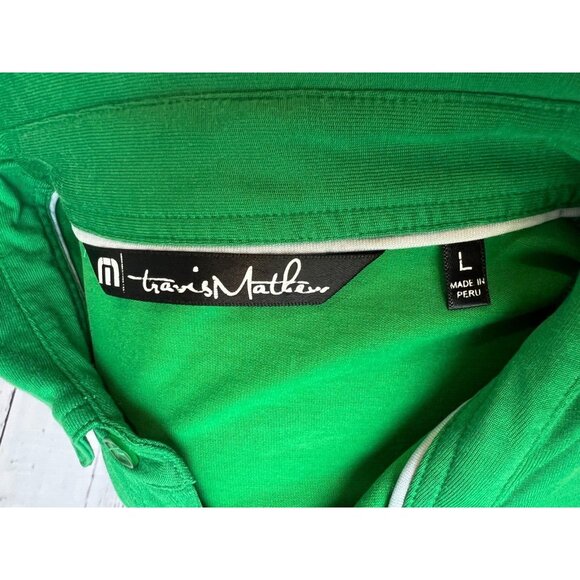 Travis Mathew Polo Golf Shirt Large Green Pima Cotton Notre Dame St Patricks Day - Picture 2 of 8